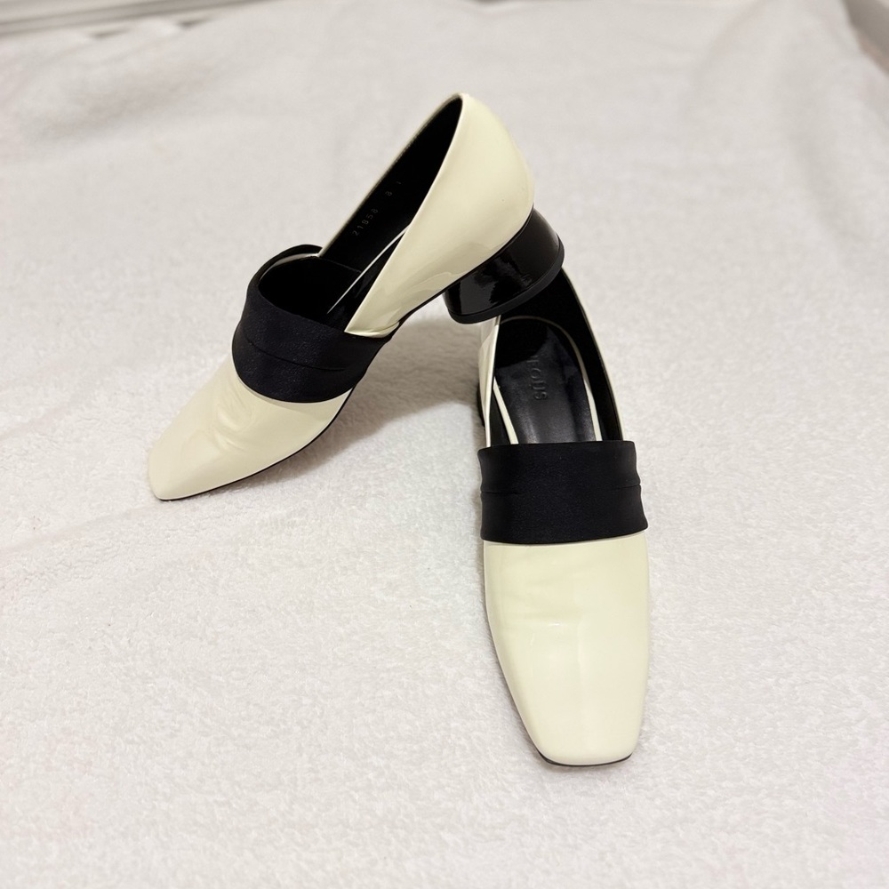 NWOB Neous Patent Leather Color Block Square Toe Mule